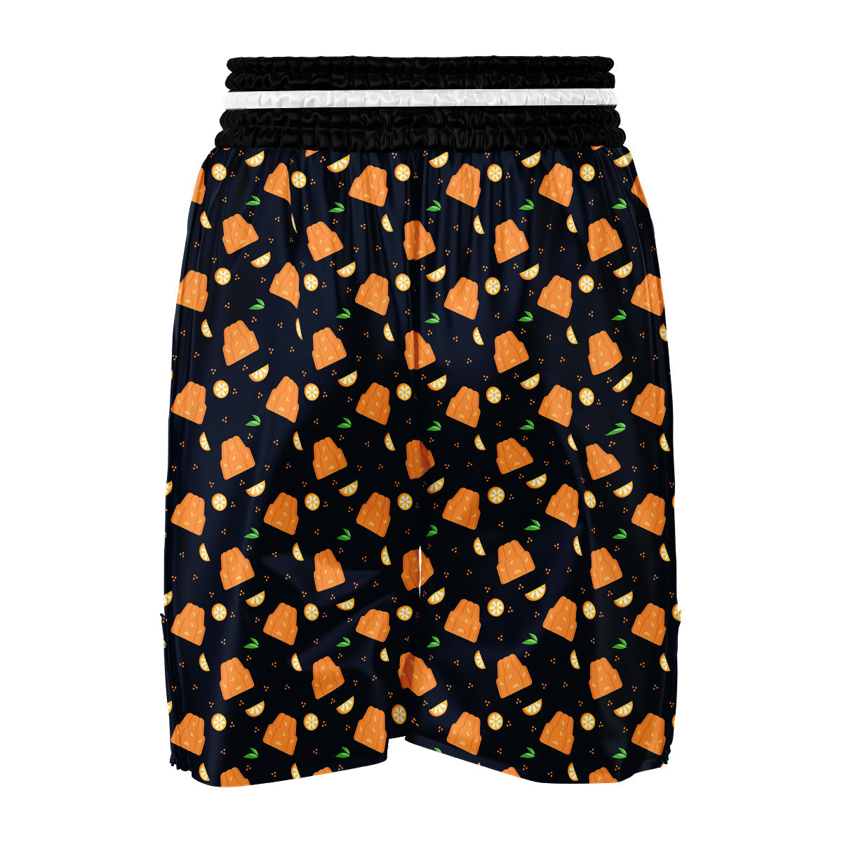Pudding Orange Print Pattern Boxing Shorts-grizzshop