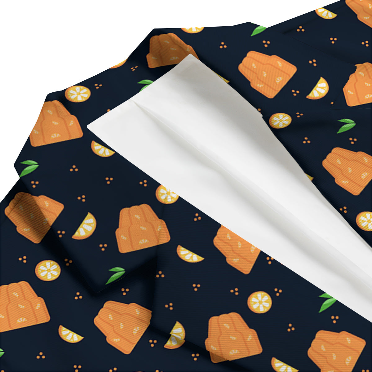 Pudding Orange Print Pattern Men's Blazer-grizzshop