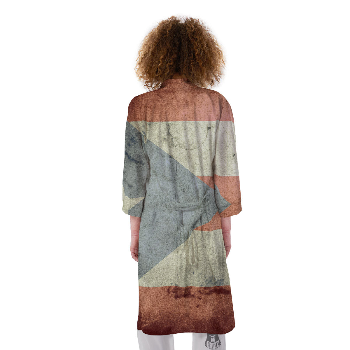 Puerto Rican Flag Grunge Print Kimono-grizzshop