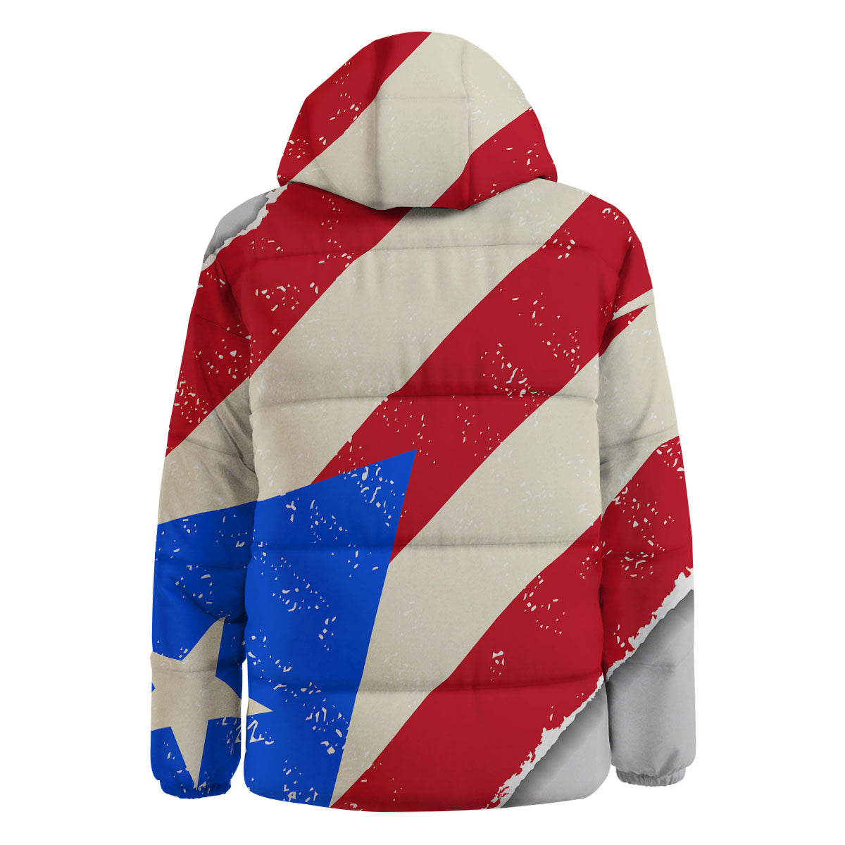Puerto Rican Retro Flag Print Down Jacket-grizzshop