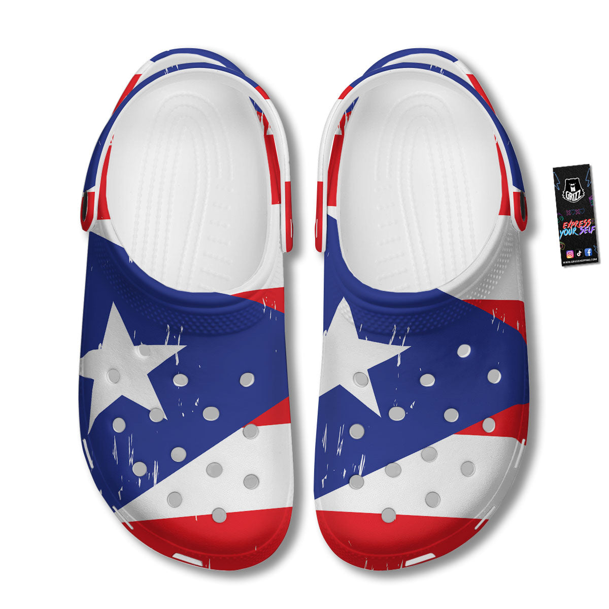 Puerto Rico Flag Print Clog-grizzshop