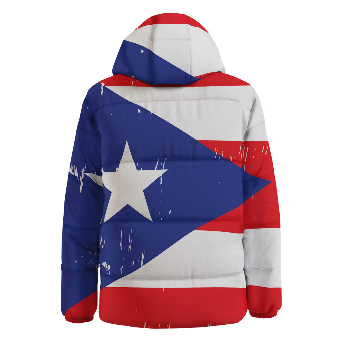 Puerto Rico Flag Print Down Jacket-grizzshop