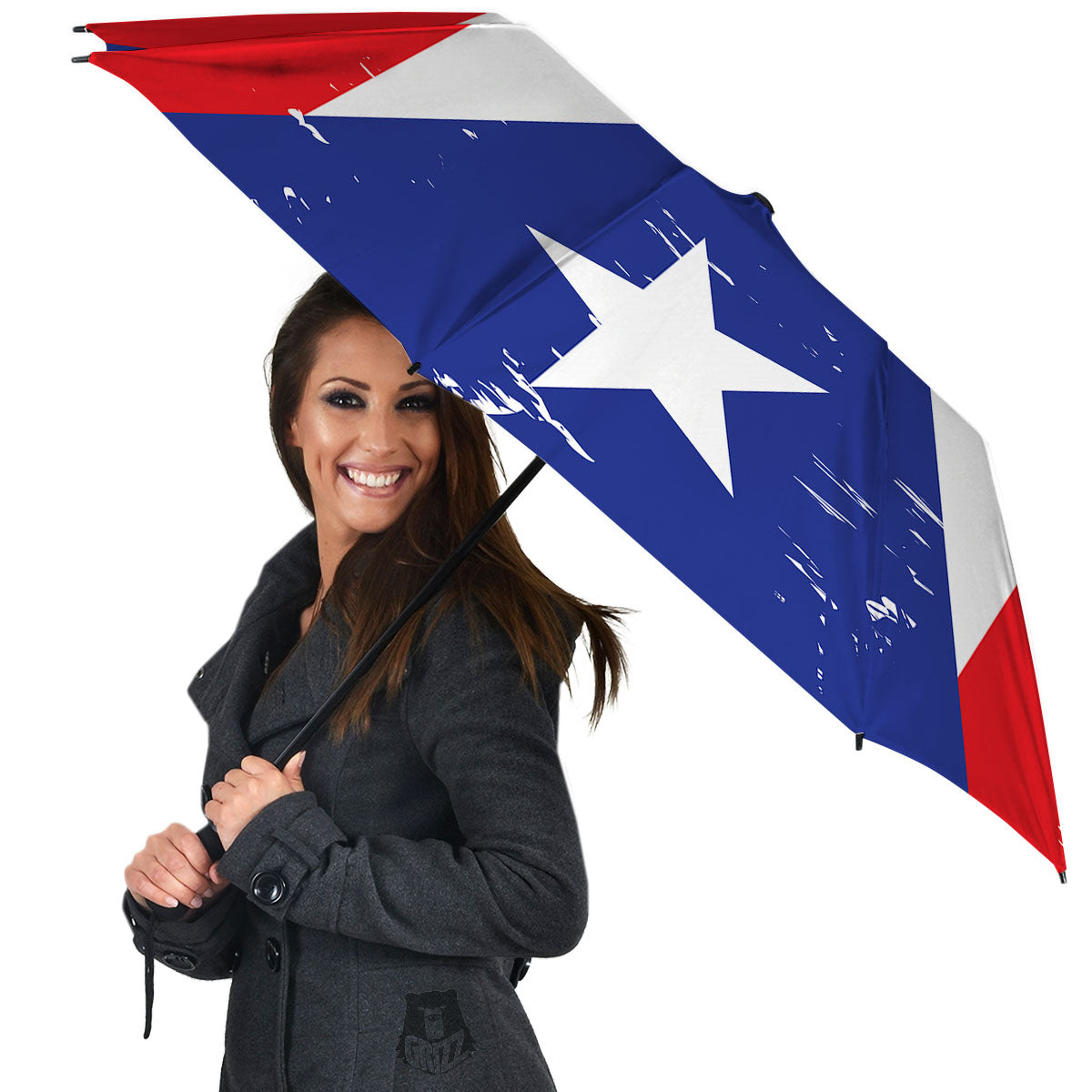 Puerto Rico Flag Print Umbrella-grizzshop
