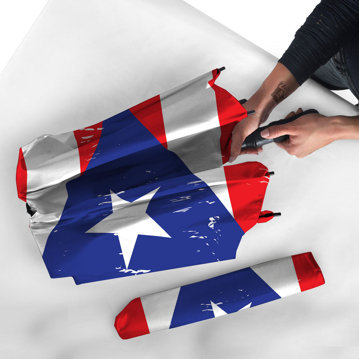 Puerto Rico Flag Print Umbrella-grizzshop