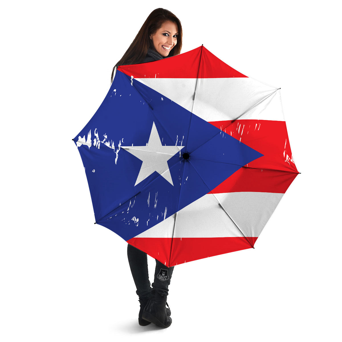 Puerto Rico Flag Print Umbrella-grizzshop