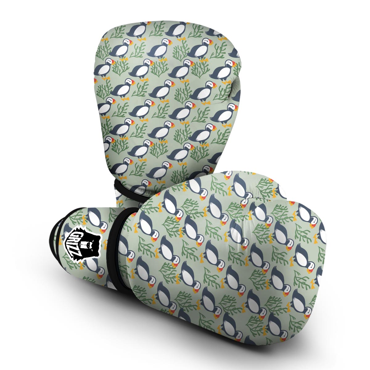 Puffin Cute Pattern Print Boxing Gloves-grizzshop
