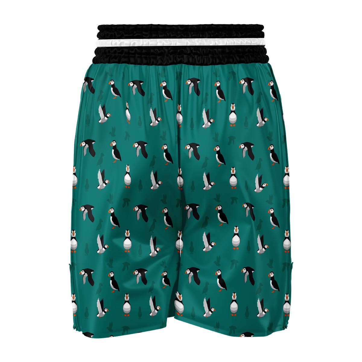 Puffin Pattern Print Boxing Shorts-grizzshop