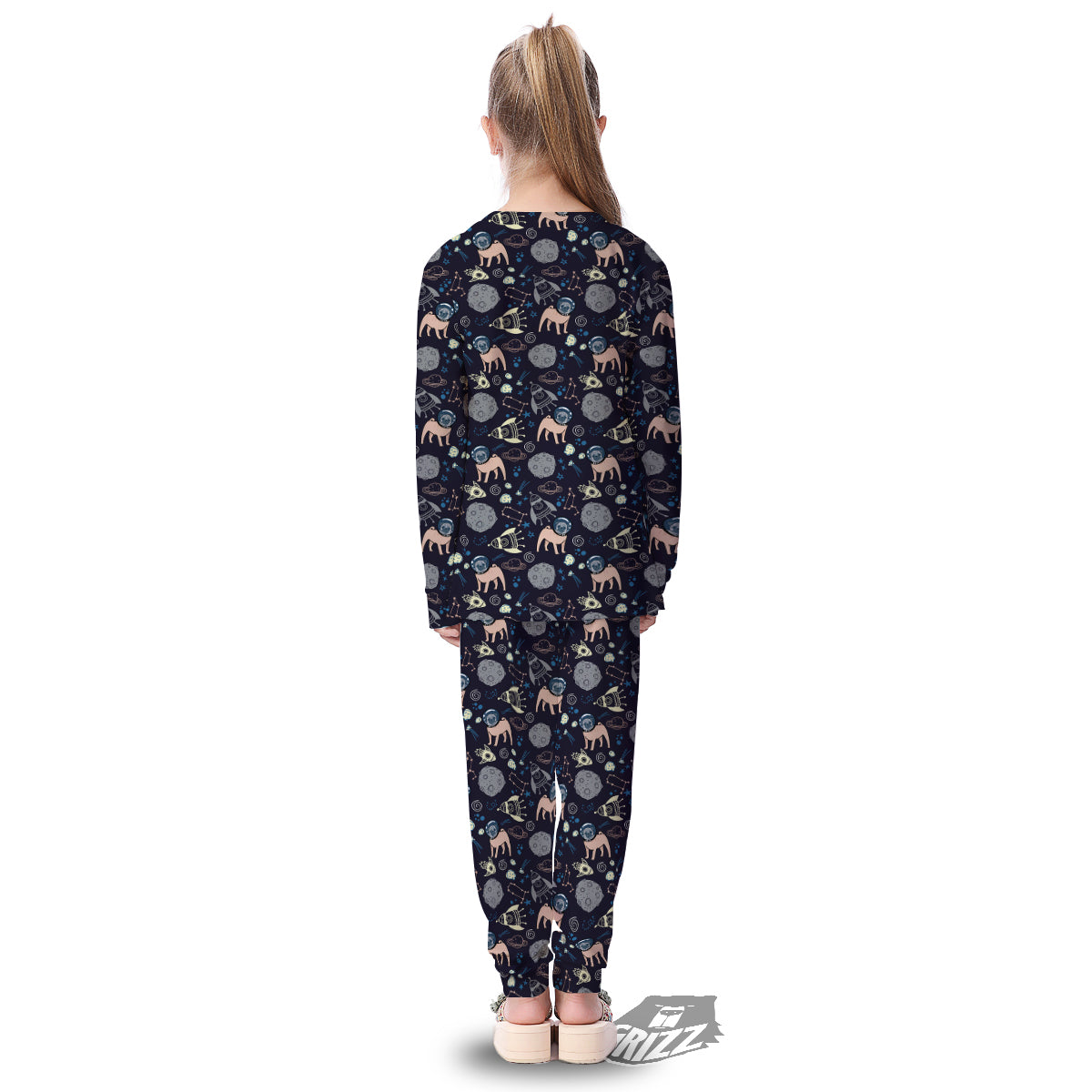 Pug And Astronaut In The Space Print Pattern Kid's Pajamas-grizzshop