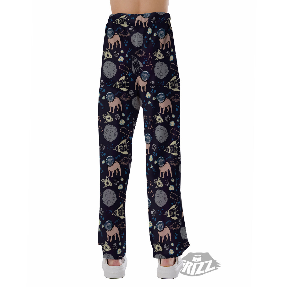 Pug And Astronaut In The Space Print Pattern Pajama Pants-grizzshop