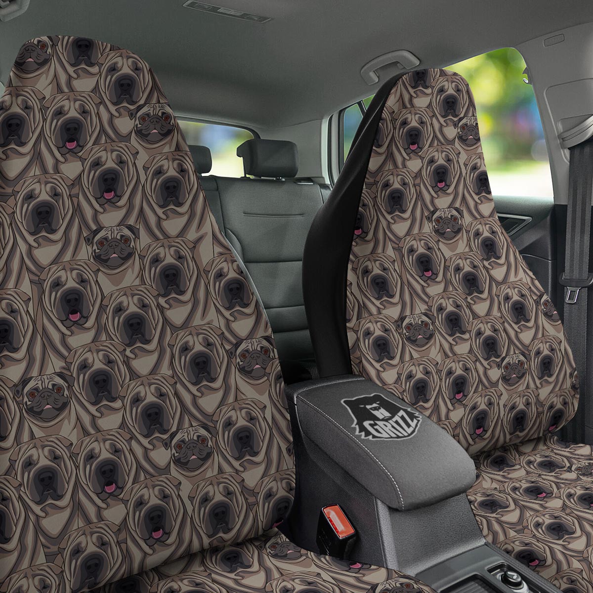 Pug And Shar Pei Print Pattern Car Seat Covers-grizzshop