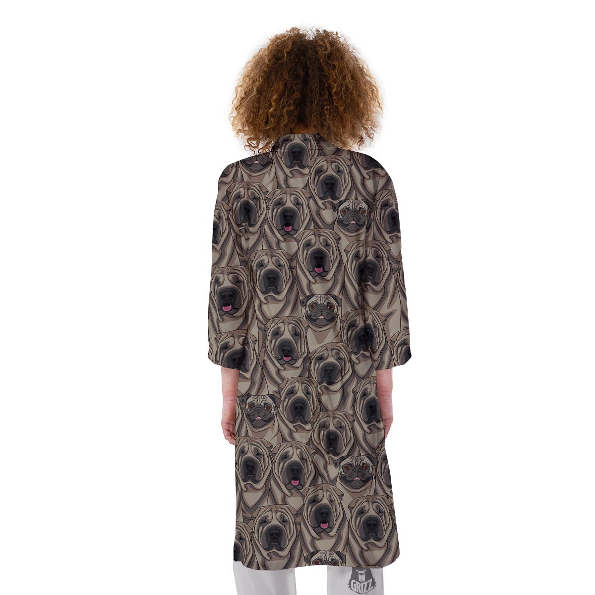Pug And Shar Pei Print Pattern Kimono-grizzshop