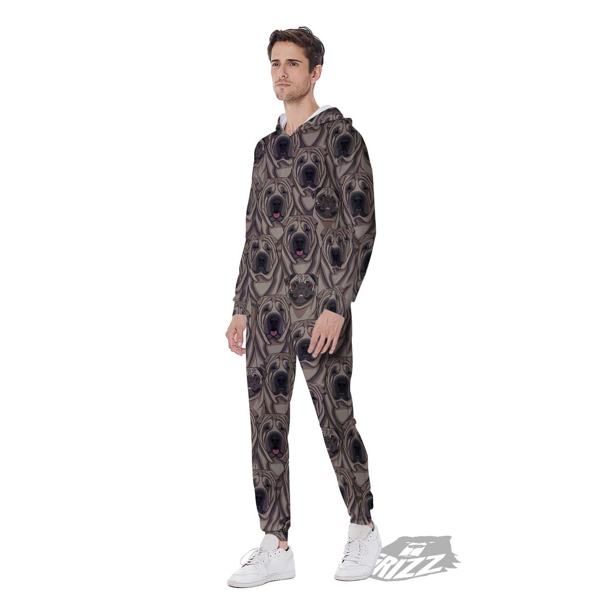 Pug And Shar Pei Print Pattern Men's Jumpsuit-grizzshop