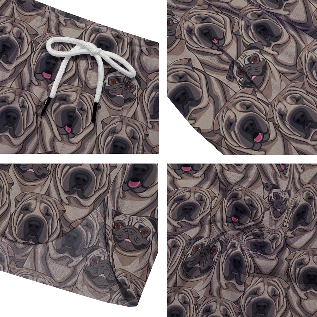 Pug And Shar Pei Print Pattern Men's Running Shorts-grizzshop