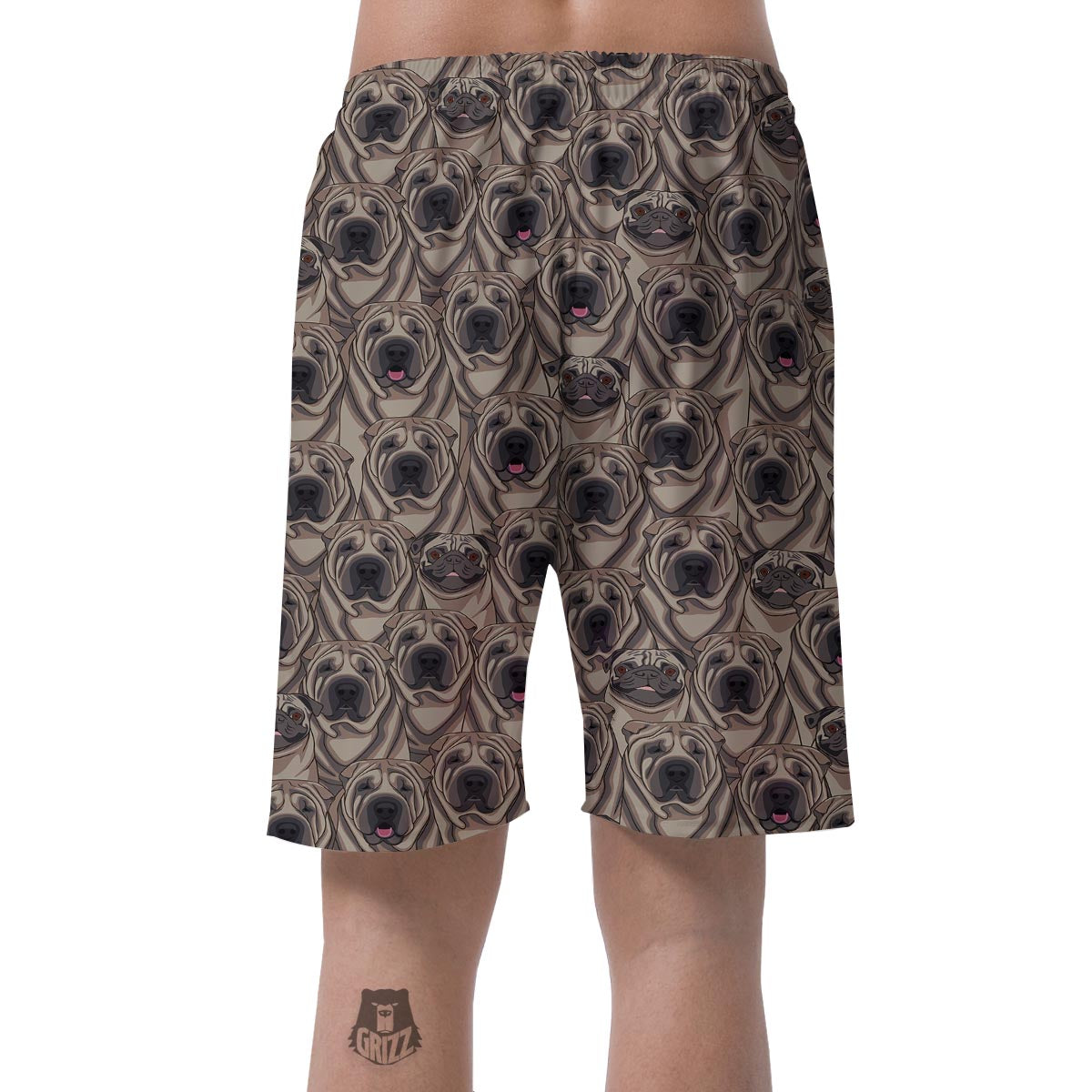 Pug And Shar Pei Print Pattern Men's Shorts-grizzshop