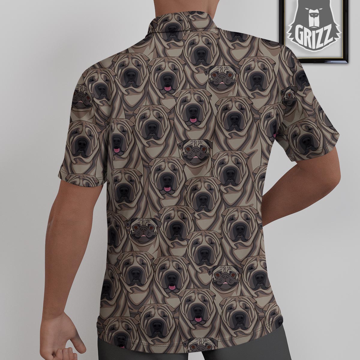 Pug And Shar Pei Print Pattern Untucked Shirts-grizzshop