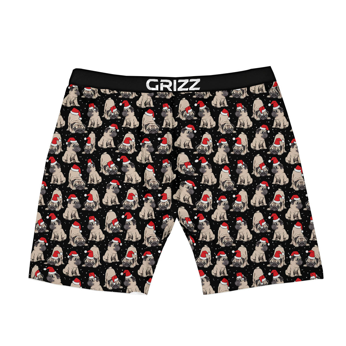 Pug Christmas Santa Print Pattern Boxer Briefs-grizzshop