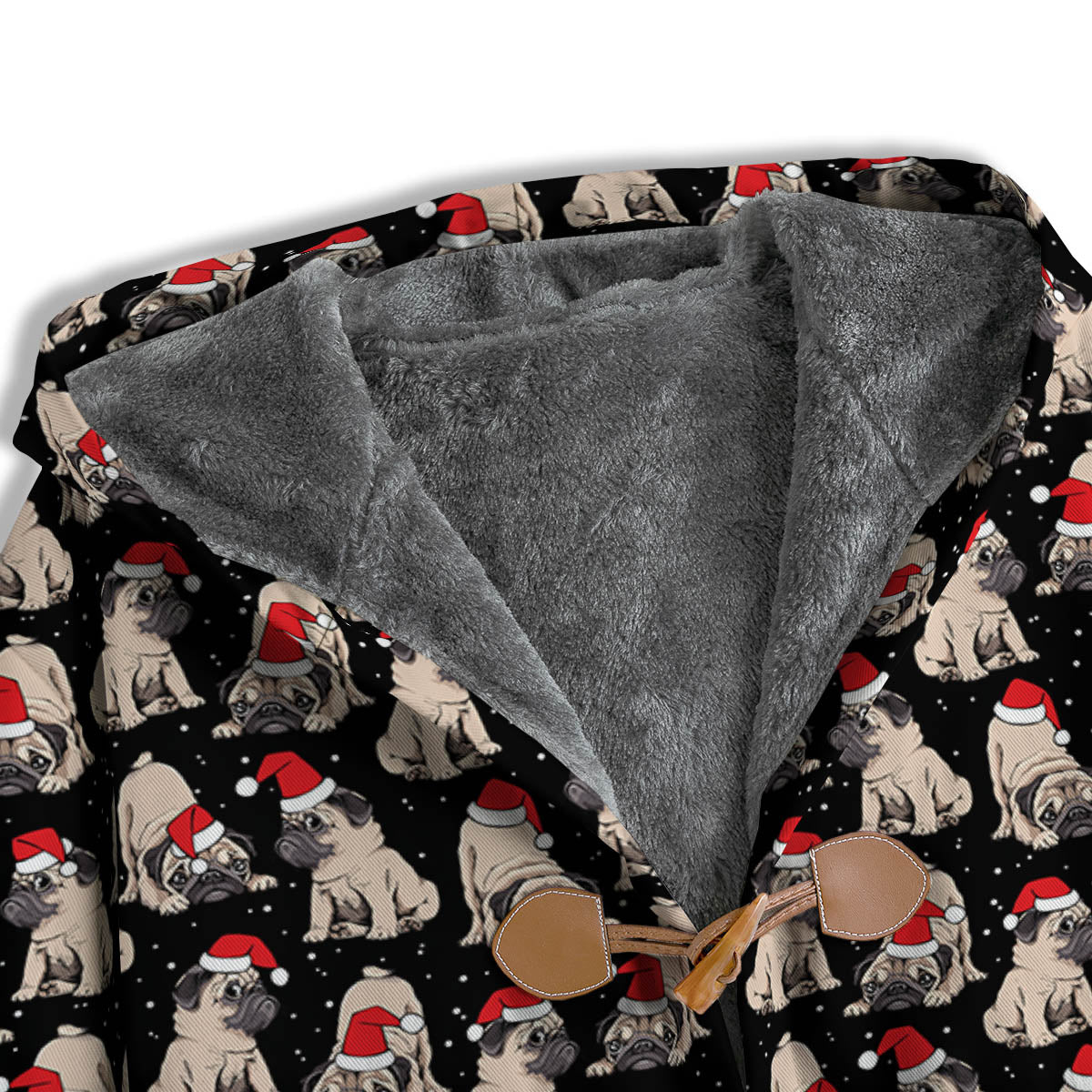 Pug Christmas Santa Print Pattern Men's Windbreaker Jacket-grizzshop