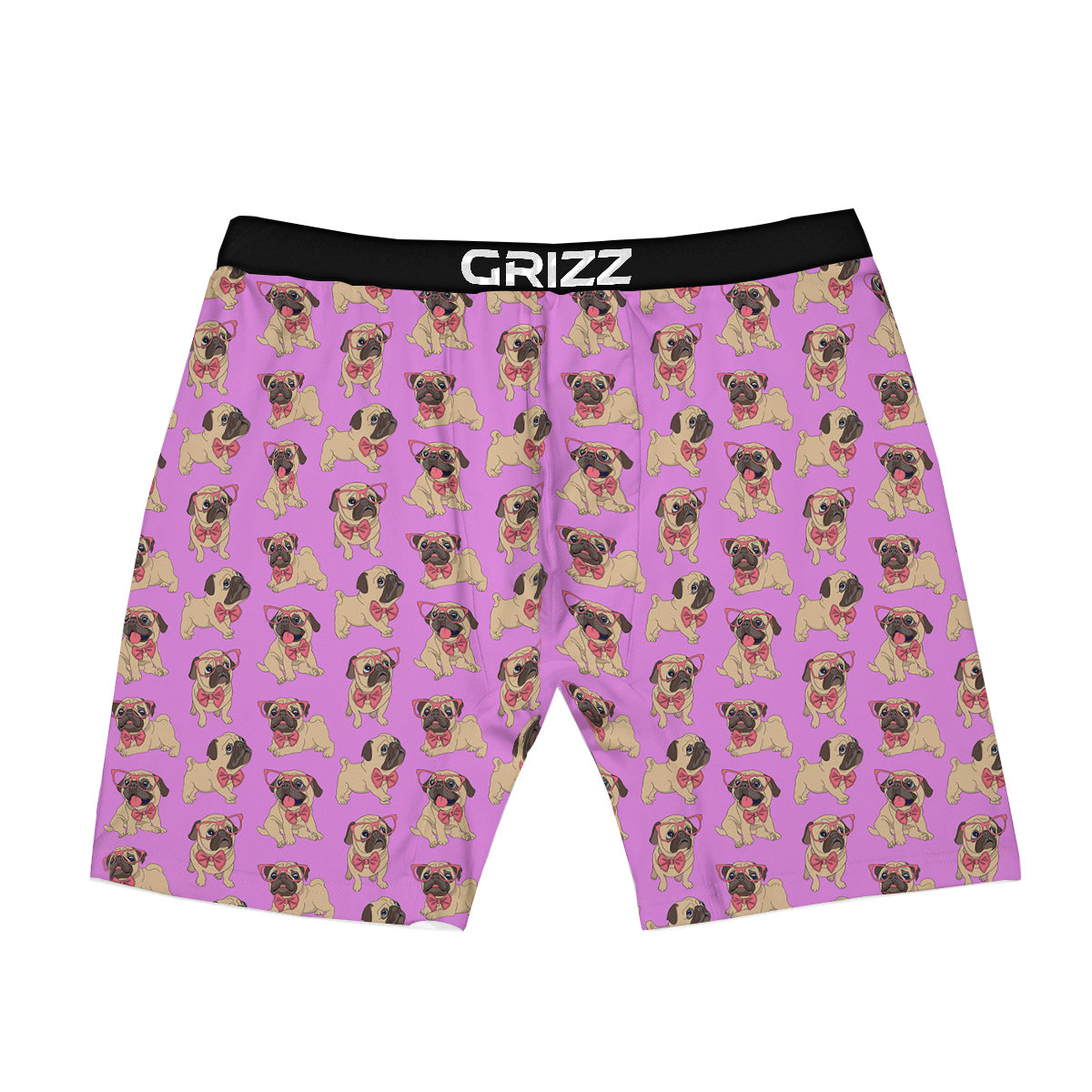 Pug Cute Print Pattern Boxer Briefs-grizzshop