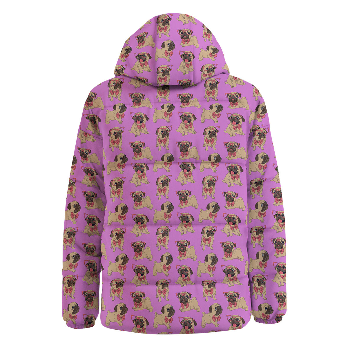 Pug Cute Print Pattern Down Jacket-grizzshop