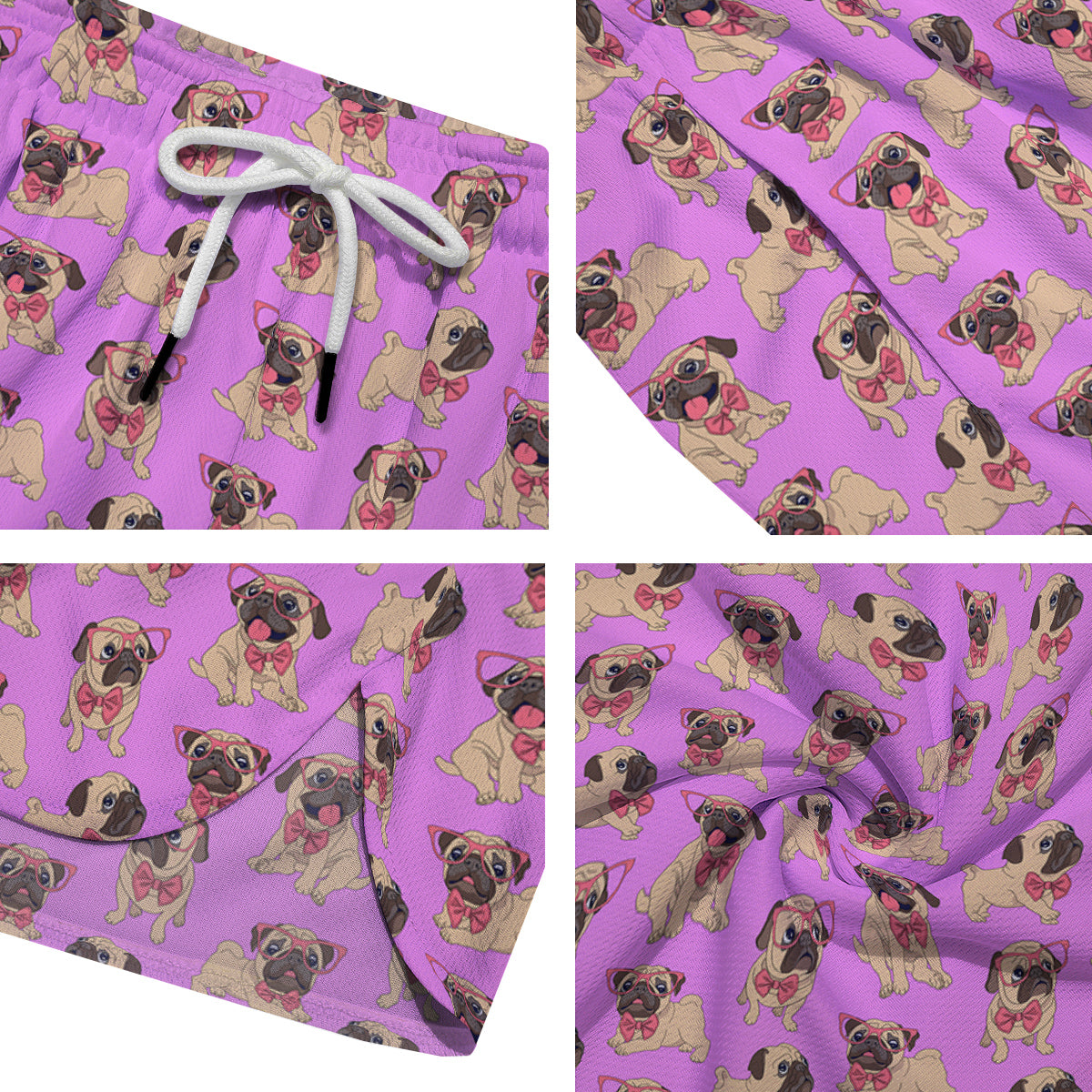 Pug Cute Print Pattern Men's Running Shorts-grizzshop
