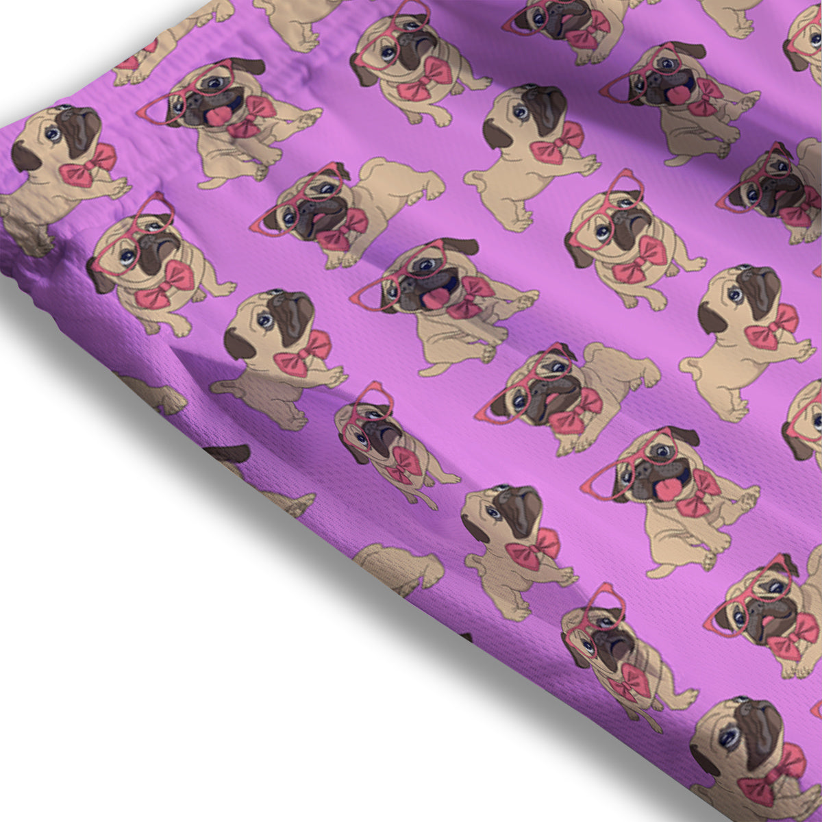 Pug Cute Print Pattern Mesh Shorts-grizzshop