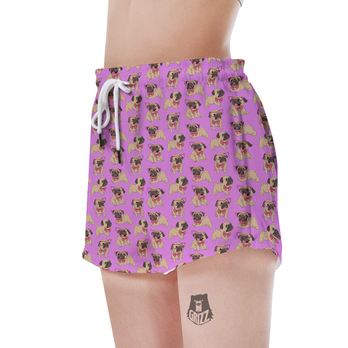 Pug Cute Print Pattern Women's Shorts-grizzshop