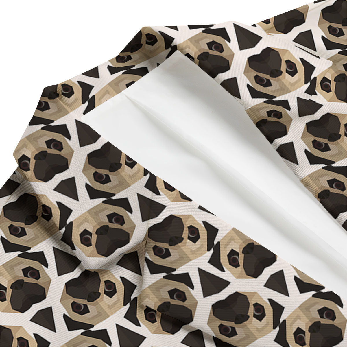 Pug Geometric Print Pattern Men's Blazer-grizzshop