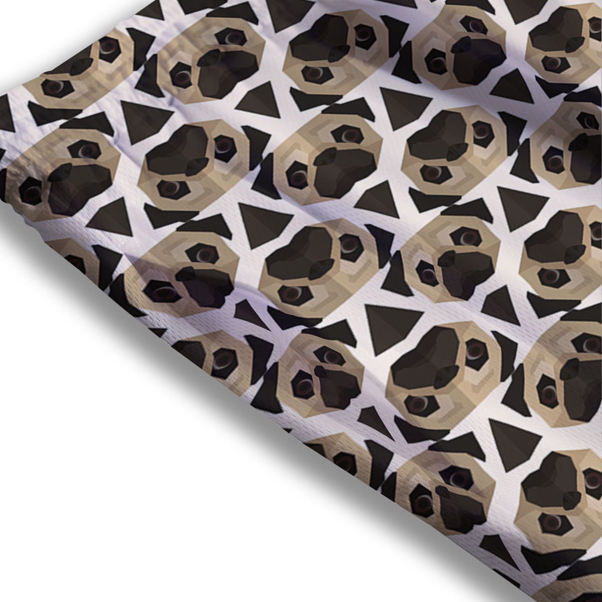 Pug Geometric Print Pattern Mesh Shorts