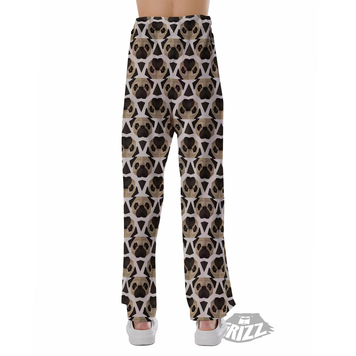 Pug Geometric Print Pattern Pajama Pants-grizzshop