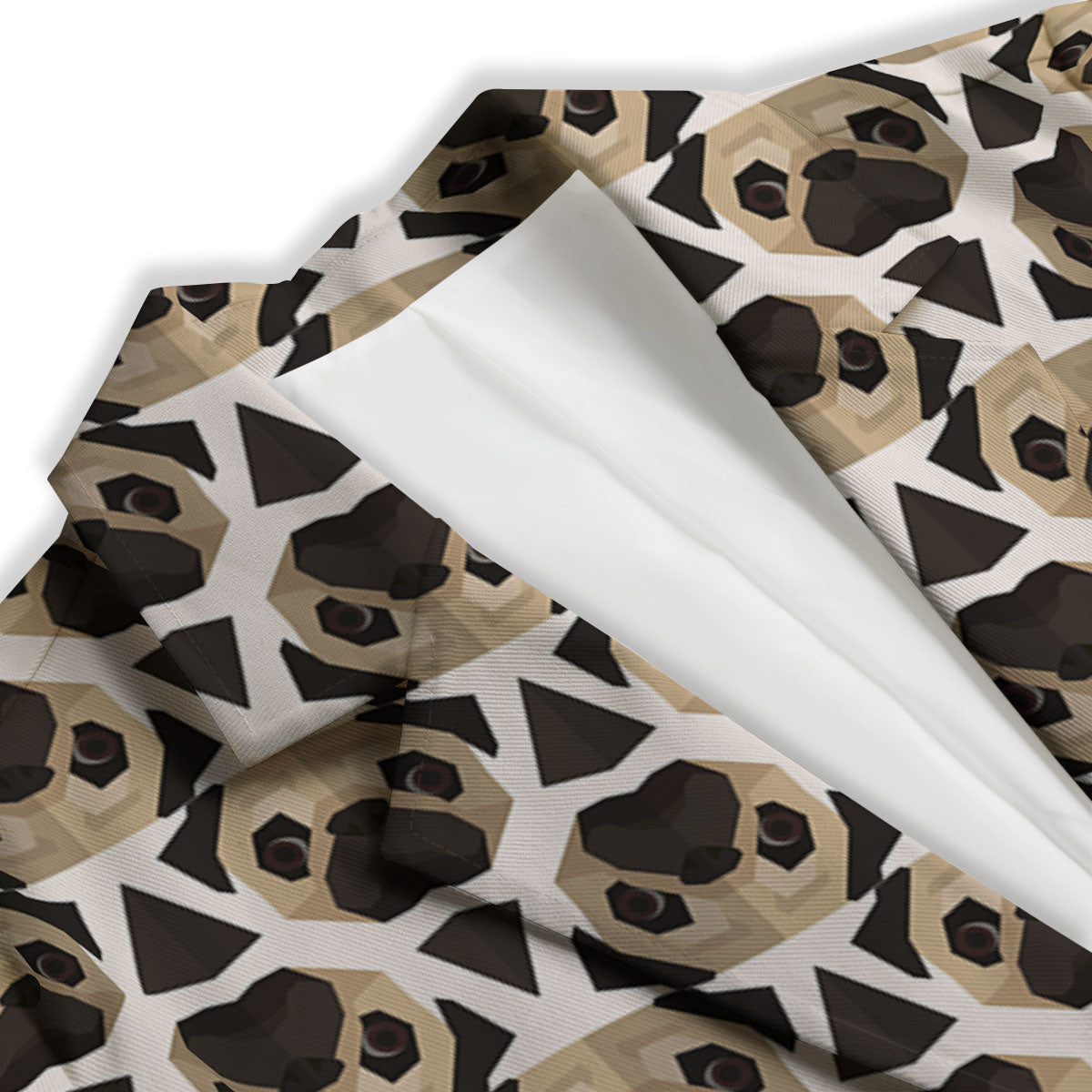 Pug Geometric Print Pattern Women's Blazer-grizzshop