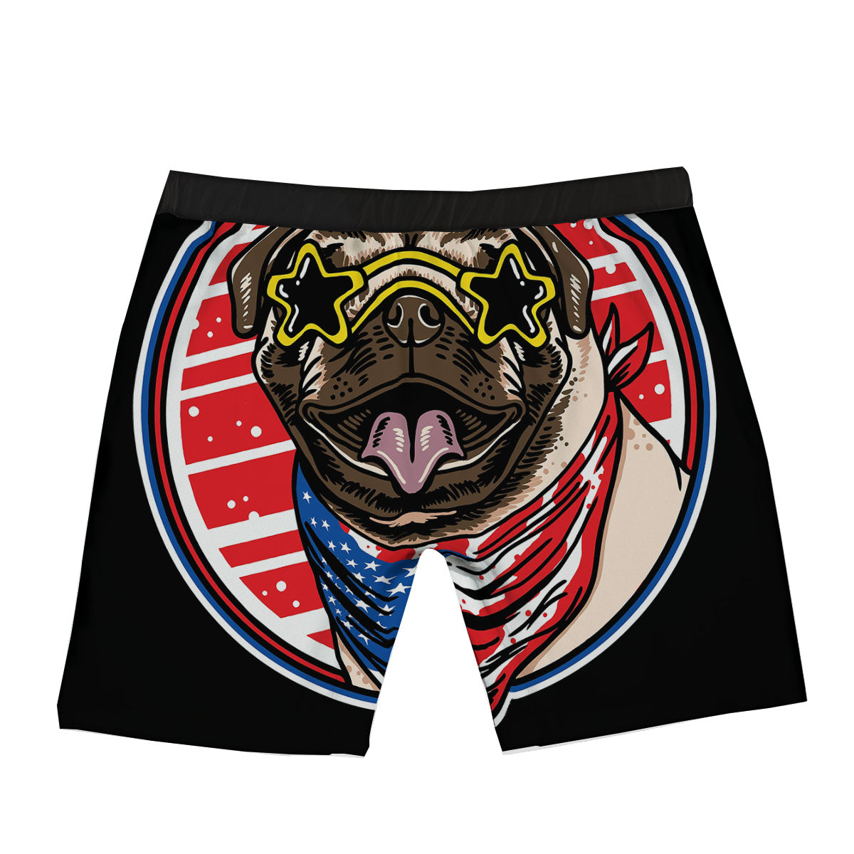 Pug Hipster Print Boxer Briefs-grizzshop