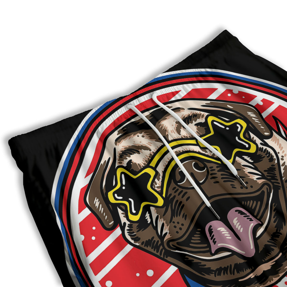 Pug Hipster Print Men's Athletic Shorts