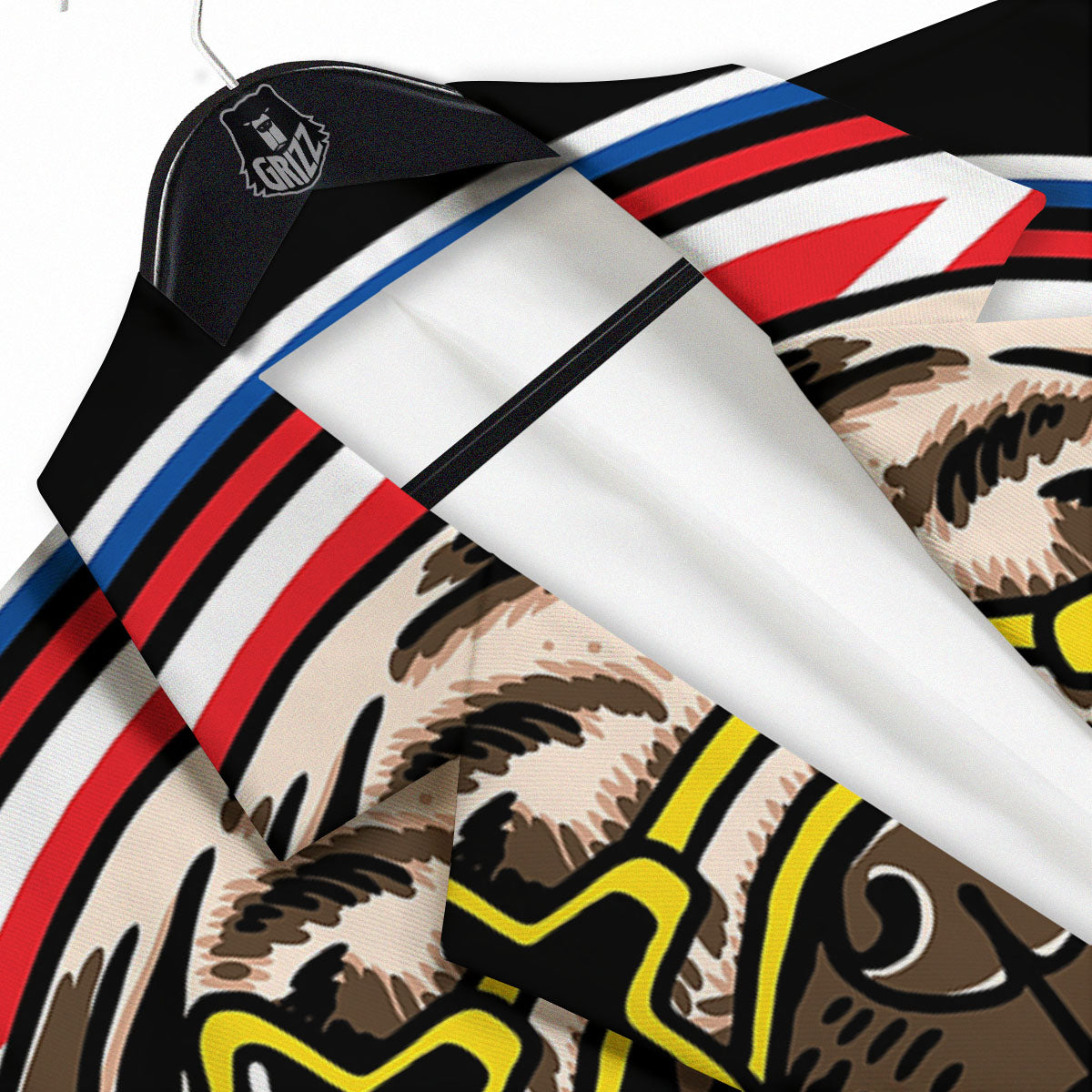 Pug Hipster Print Men's Sport Coat-grizzshop