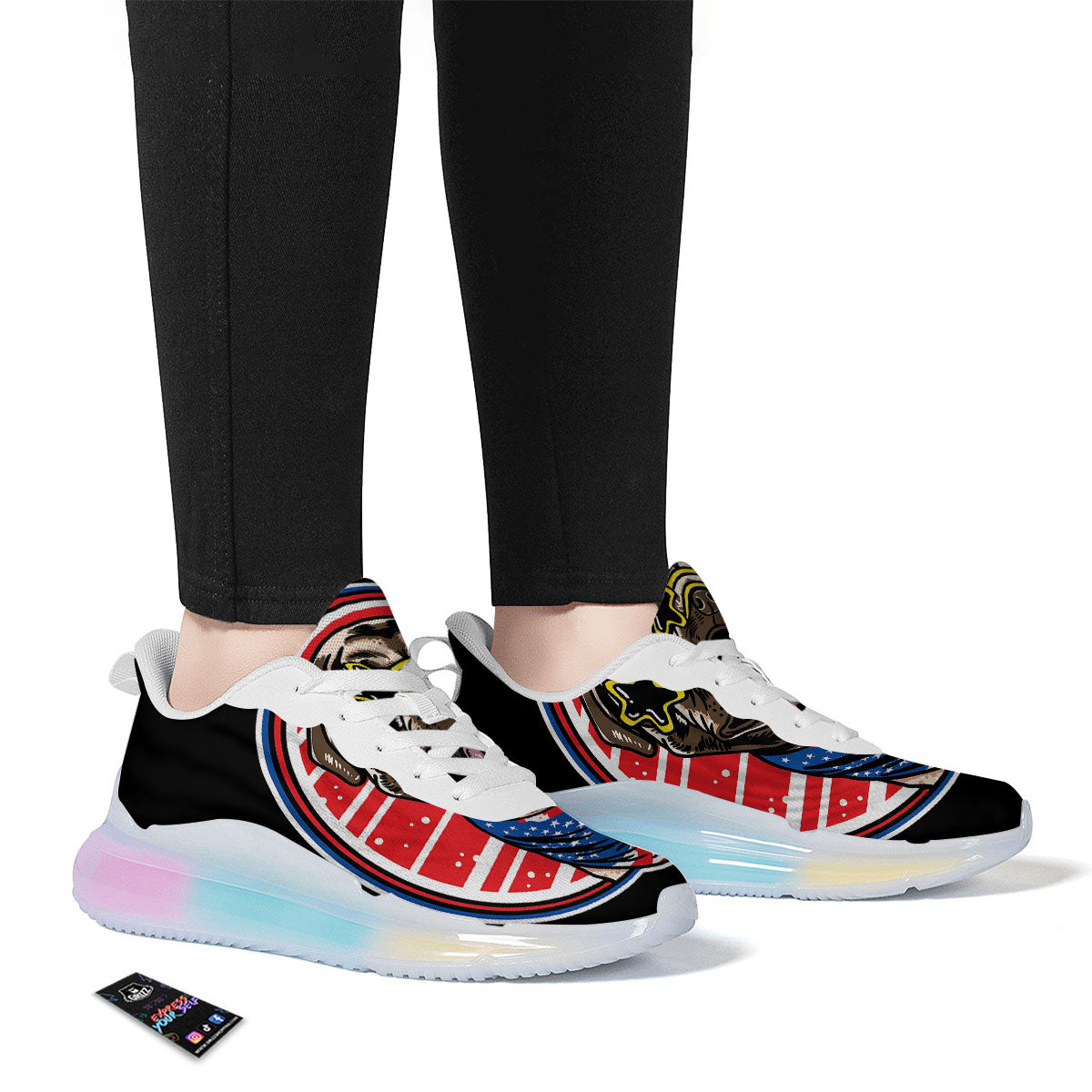Pug Hipster Print Running Sneakers-grizzshop