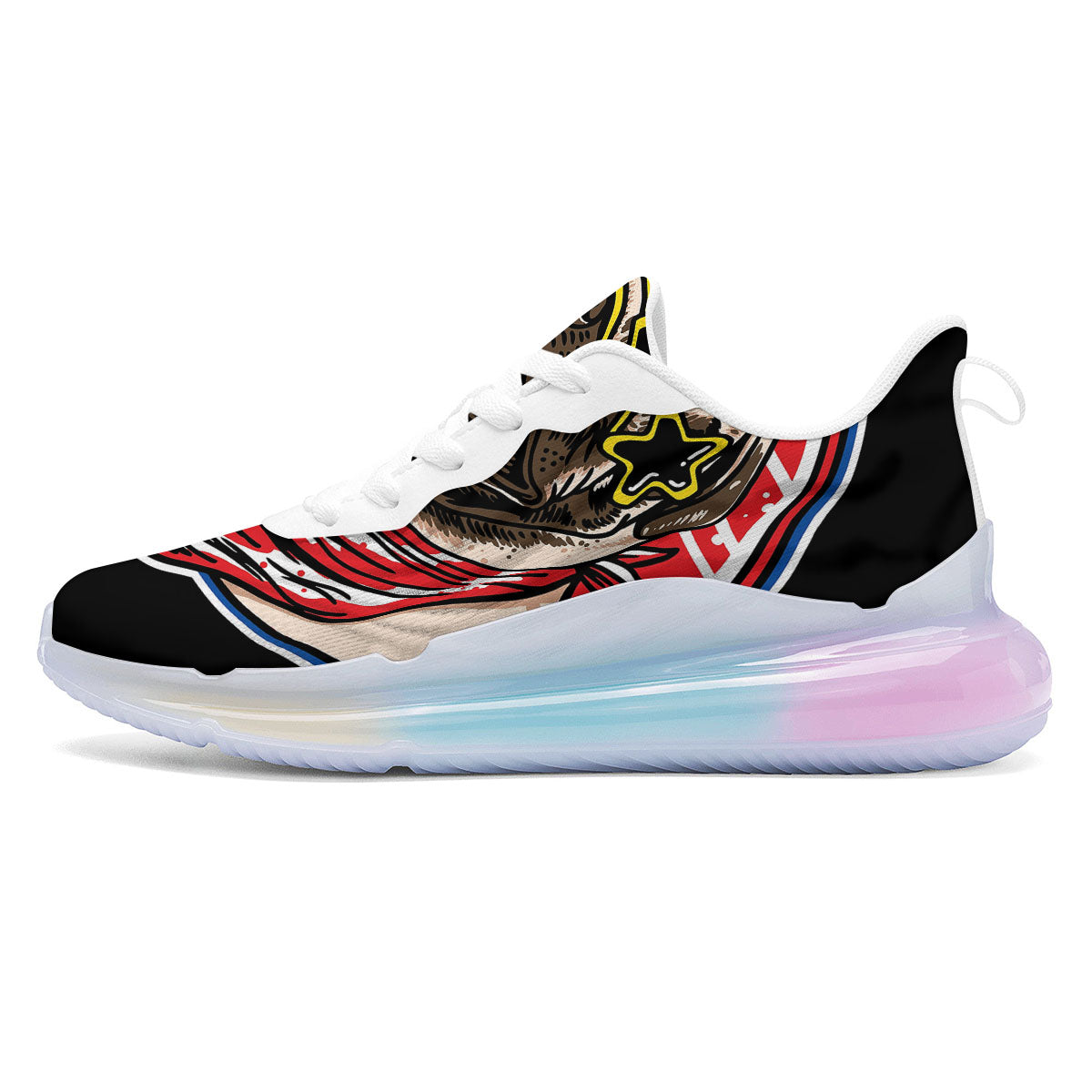 Pug Hipster Print Running Sneakers-grizzshop