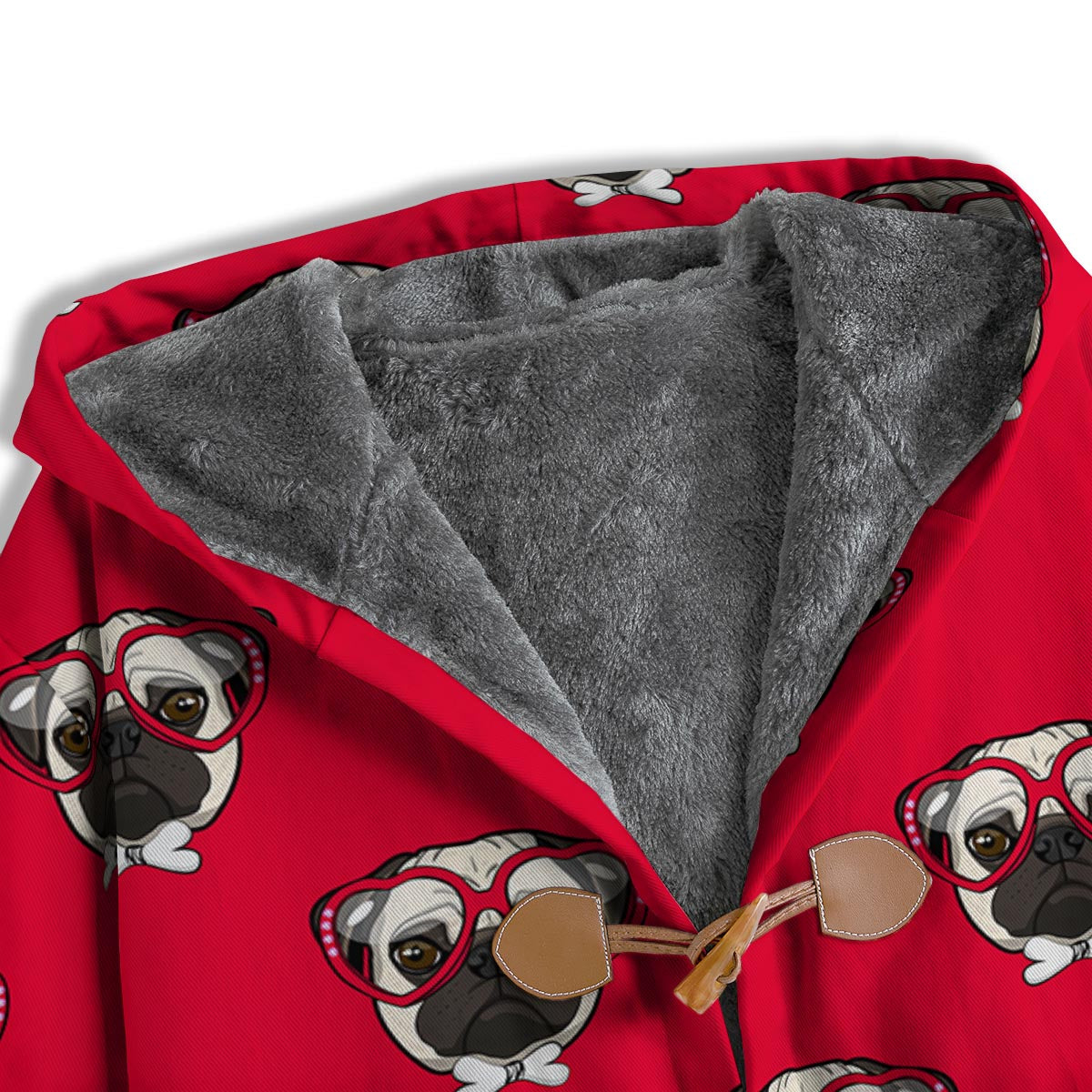 Pug Red Glasses Print Pattern Men's Windbreaker Jacket-grizzshop