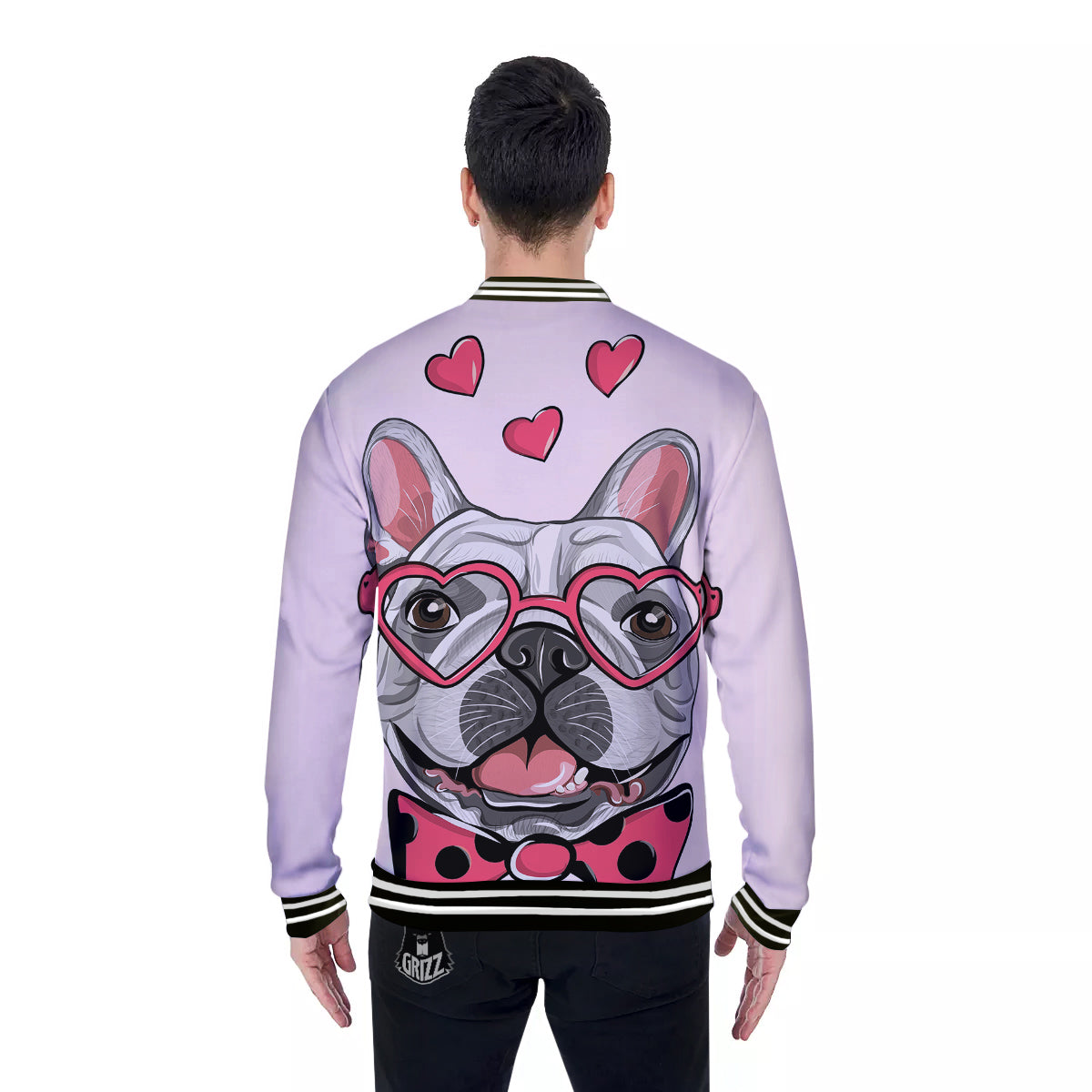 Pug With Glasses Cute Print Cute Baseball Jacket-grizzshop