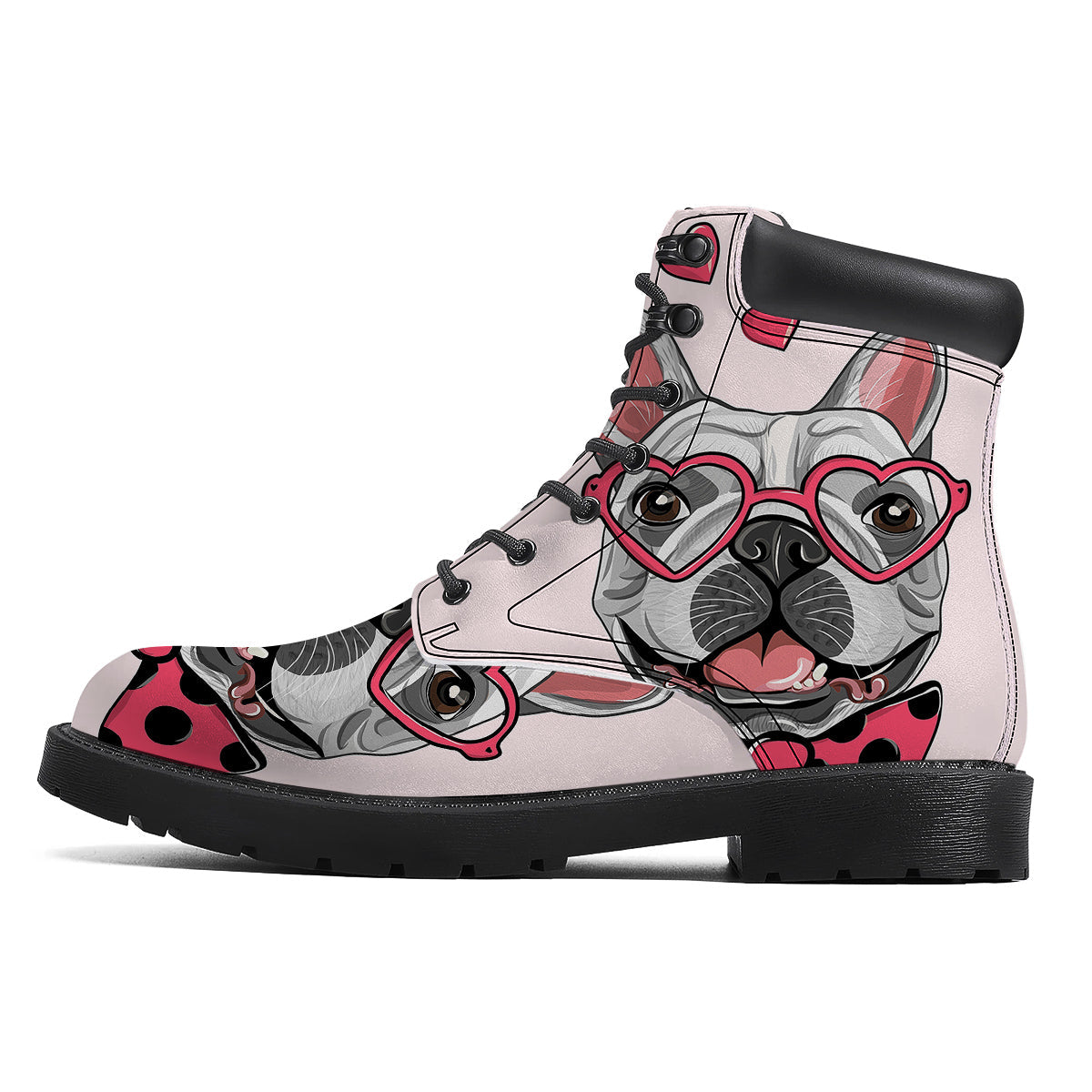 Pug With Glasses Cute Print Cute Boots-grizzshop