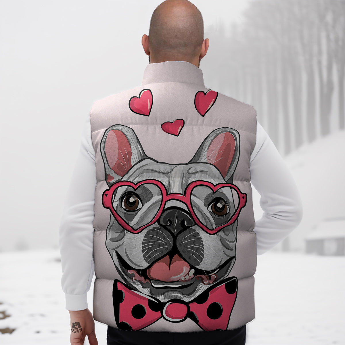 Pug With Glasses Cute Print Cute Down Vest