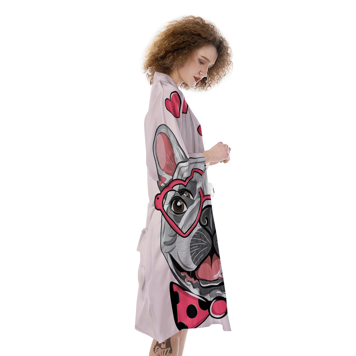 Pug With Glasses Cute Print Cute Kimono-grizzshop