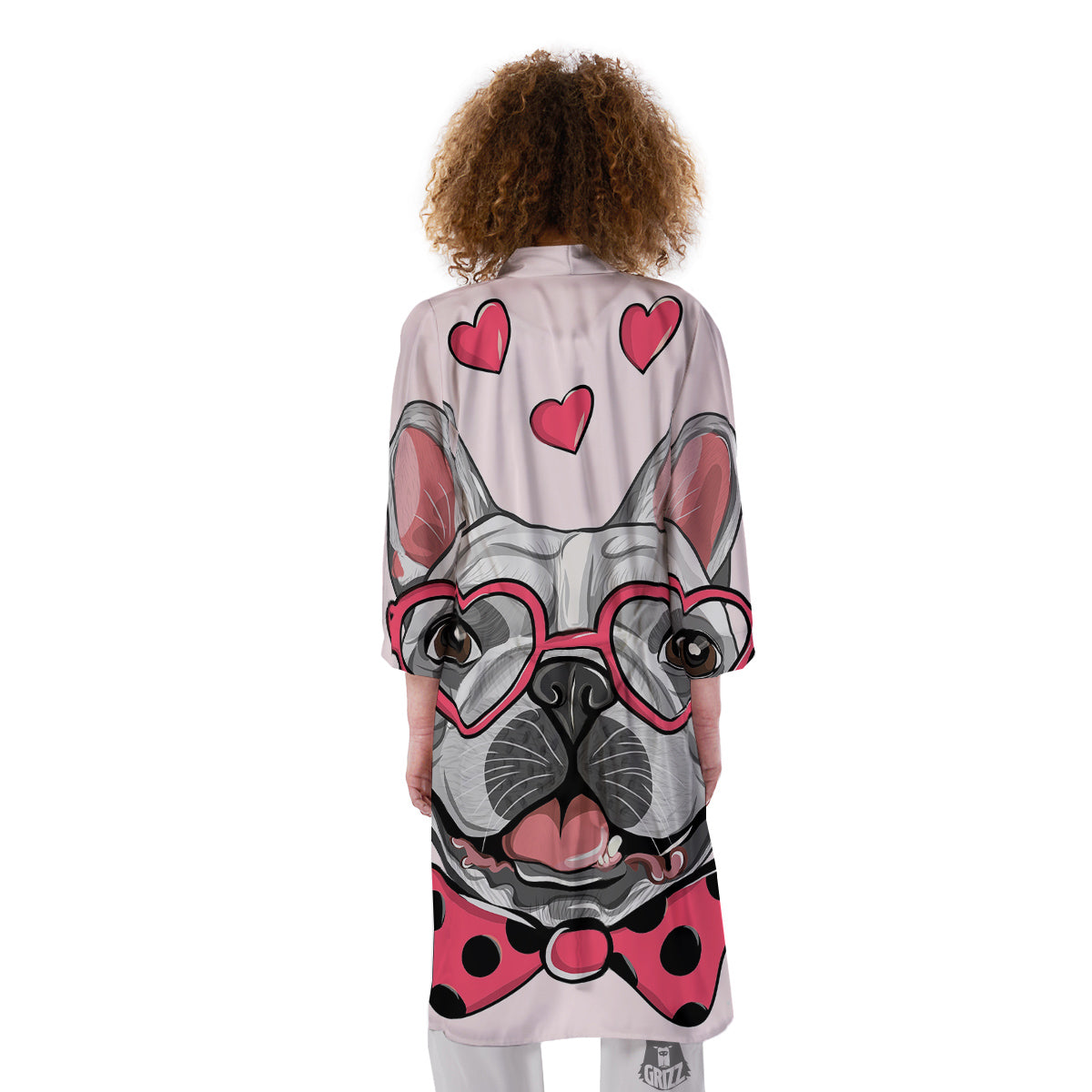 Pug With Glasses Cute Print Cute Kimono-grizzshop