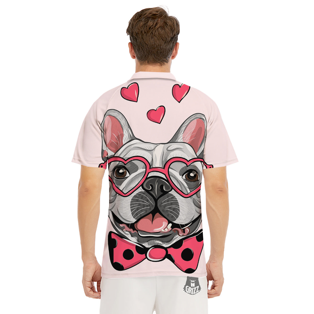 Pug With Glasses Cute Print Cute Men's Golf Shirts-grizzshop