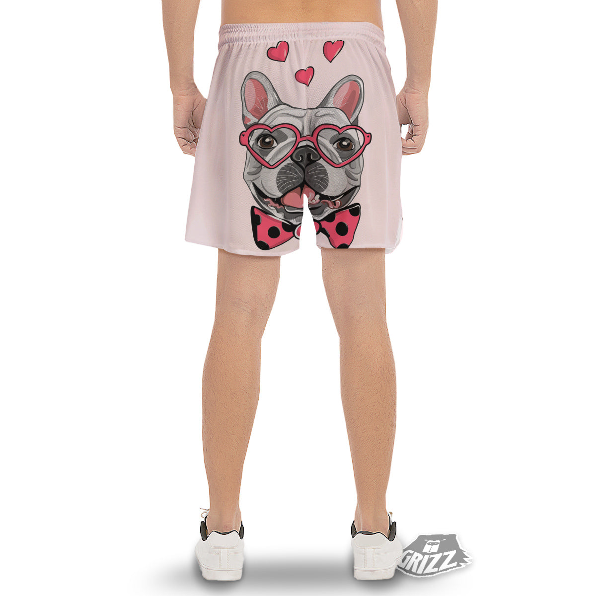 Pug With Glasses Cute Print Cute Men's Gym Shorts-grizzshop