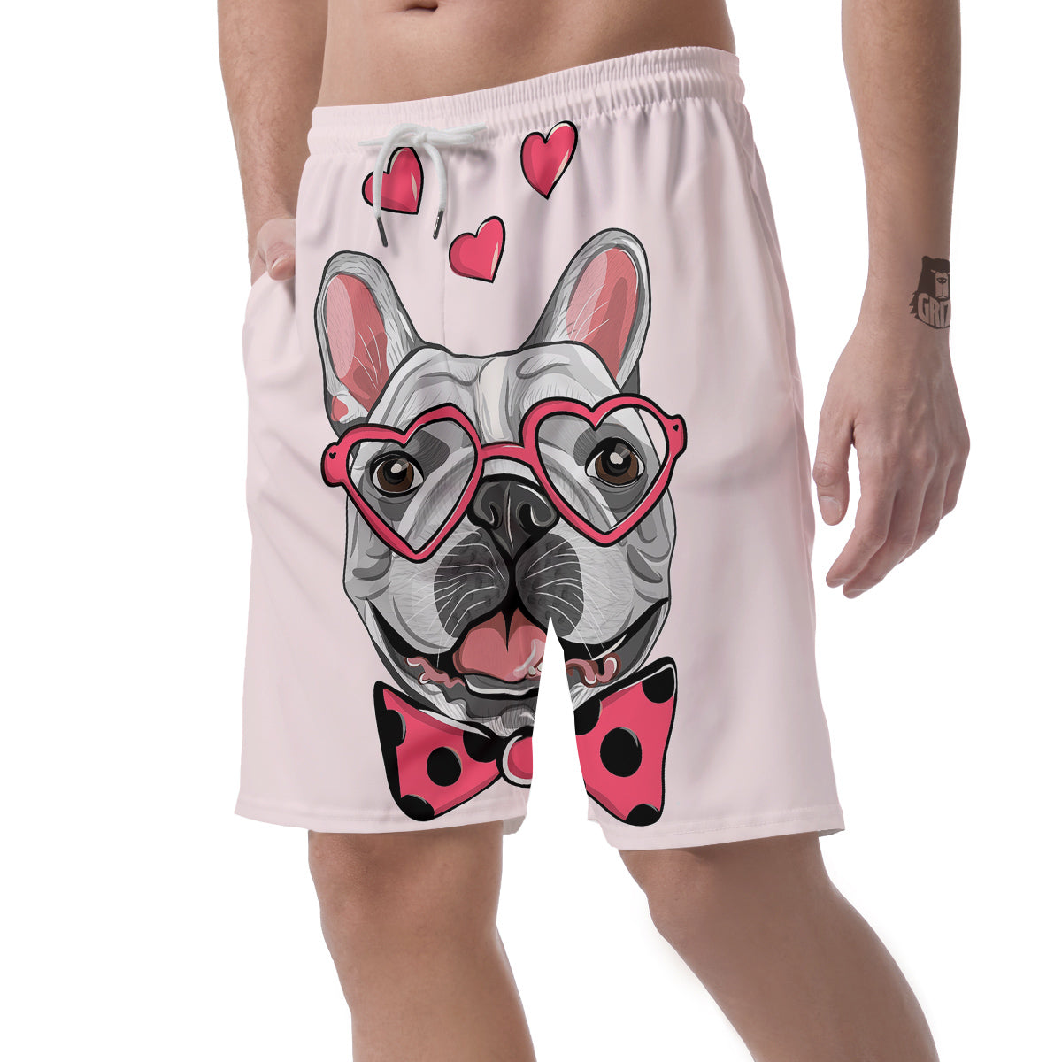 Pug With Glasses Cute Print Cute Men's Shorts-grizzshop