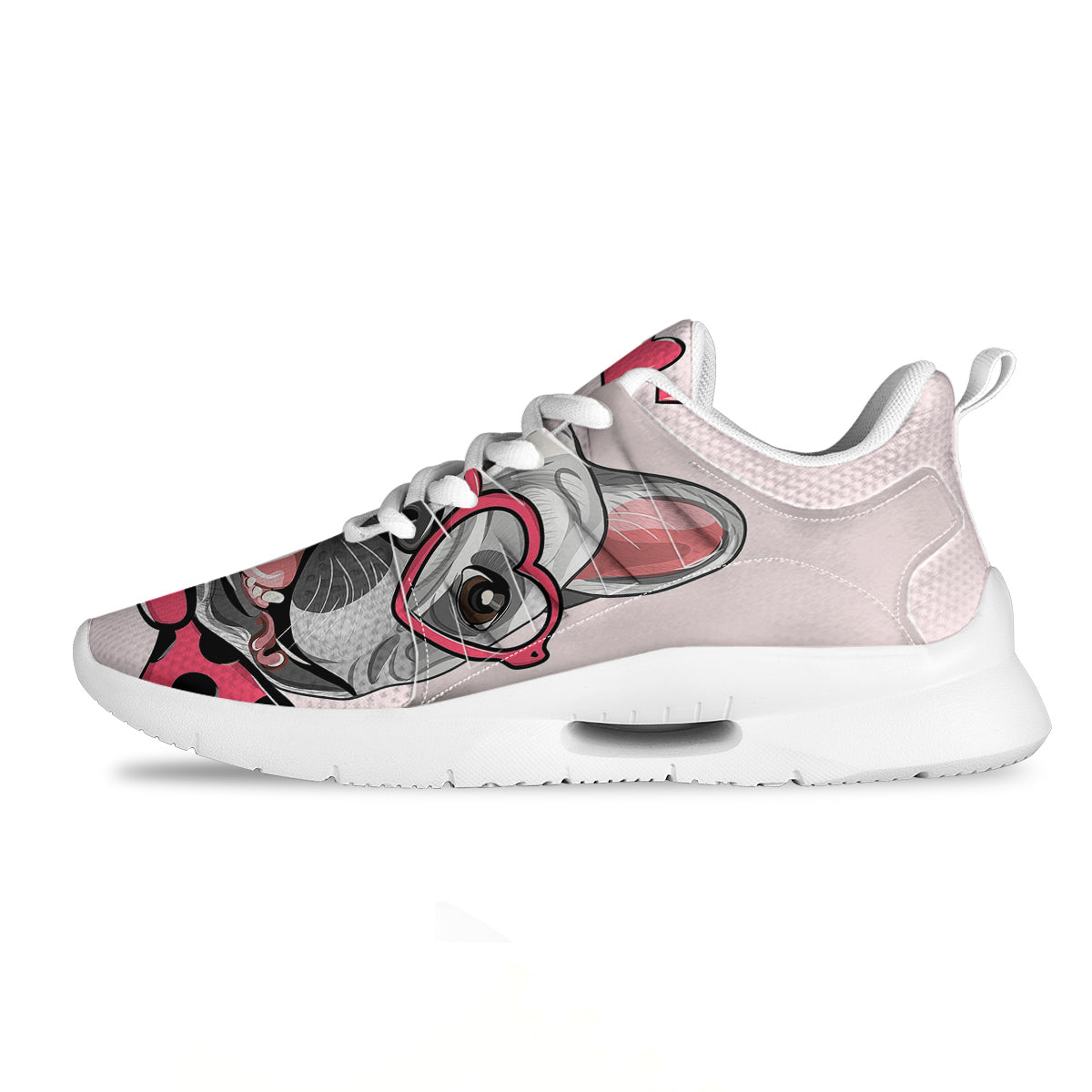 Pug With Glasses Cute Print Cute Tennis Shoes-grizzshop