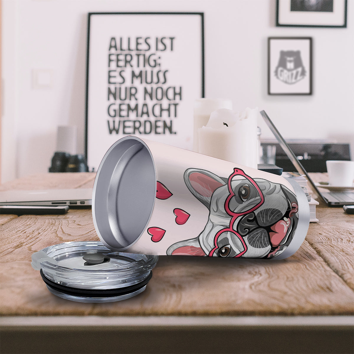 Pug With Glasses Cute Print Cute Tumbler-grizzshop