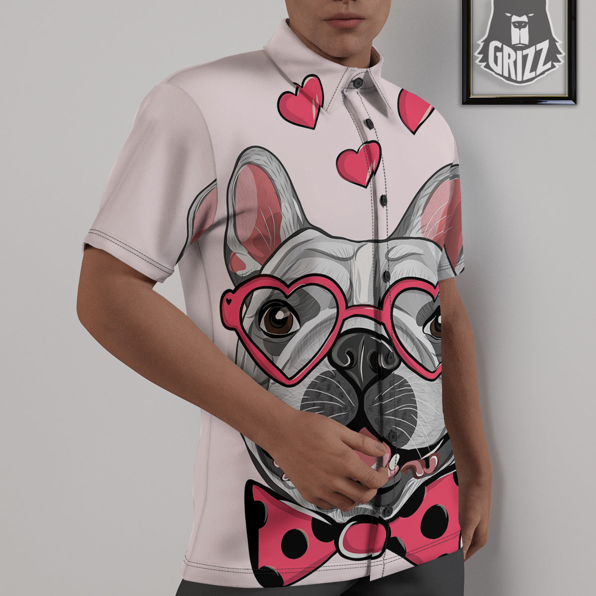 Pug With Glasses Cute Print Cute Untucked Shirts-grizzshop