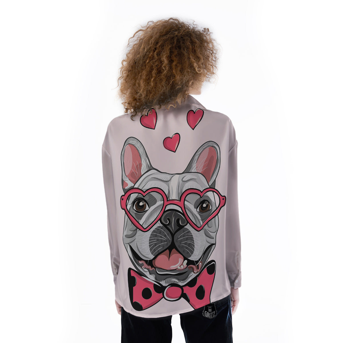 Pug With Glasses Cute Print Cute Women's Long Sleeve Shirts-grizzshop