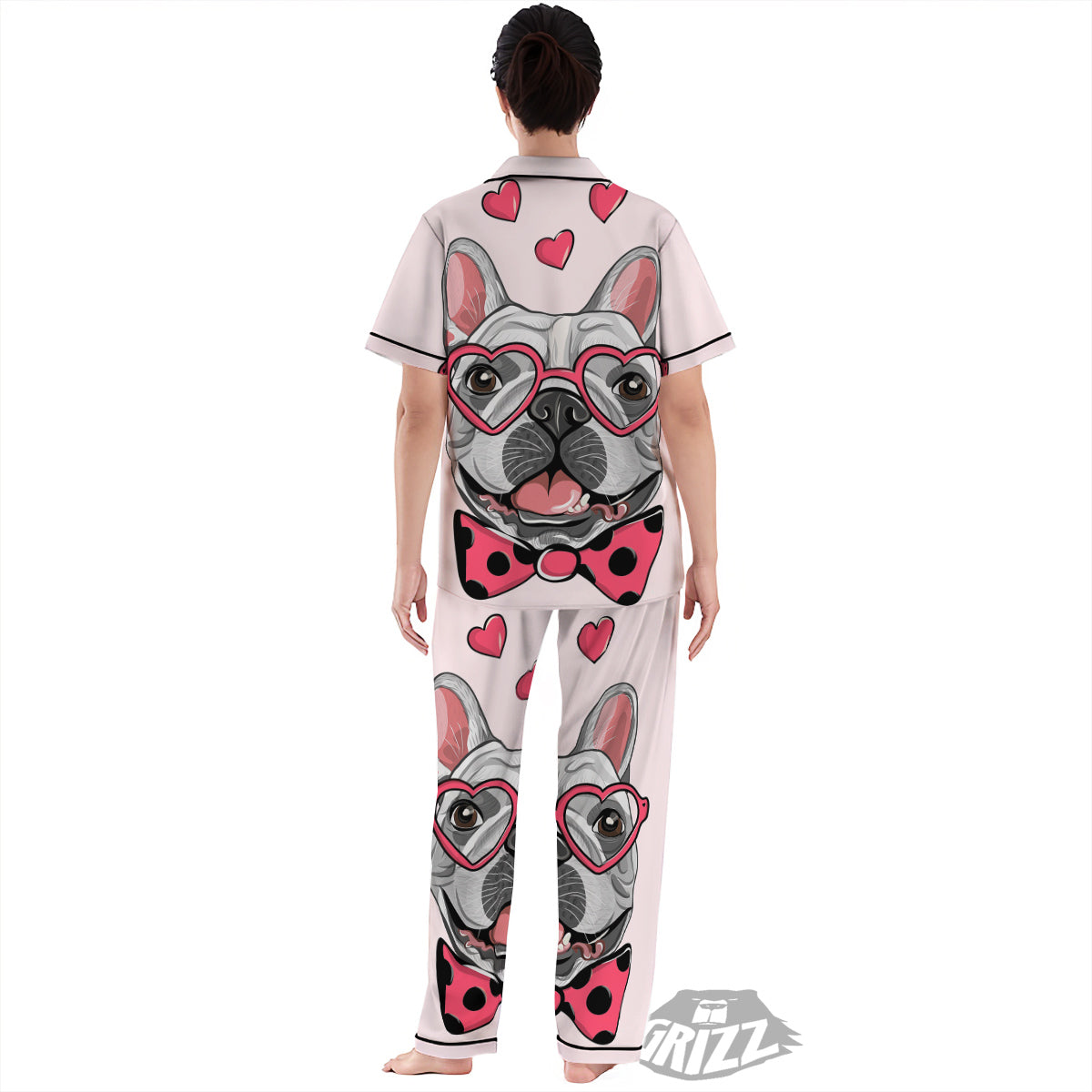 Pug With Glasses Cute Print Cute Women's Pajamas Set-grizzshop