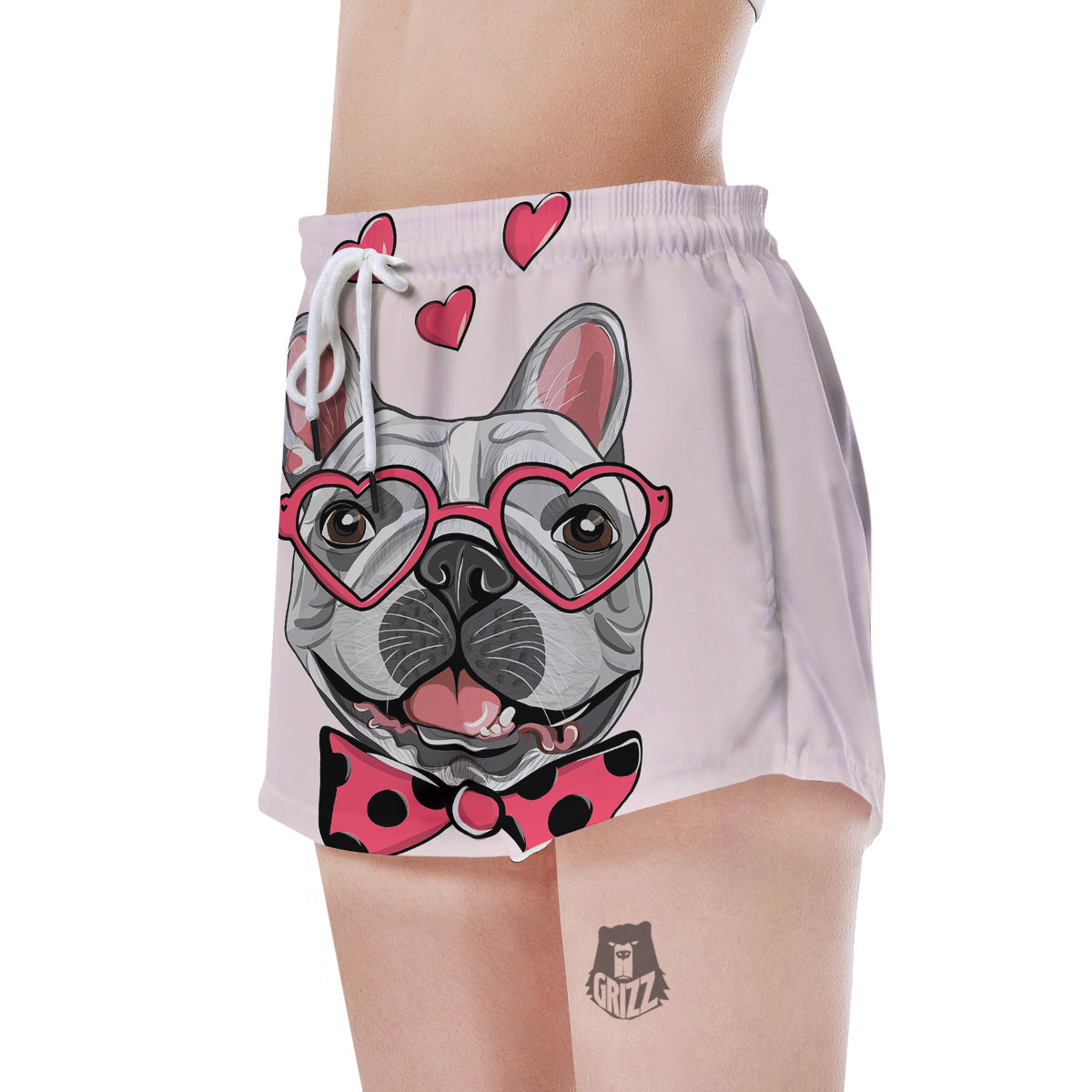 Pug With Glasses Cute Print Cute Women's Shorts-grizzshop